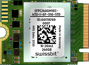 适用于工业应用的小型高可靠性PCIe M.2 SSD——Swissbit N-20m2稳健的PCIe-3.1 4x小型低功耗SSD 